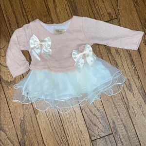 Newborn Long Sleeve Crochet Sweater top w/ Tutu